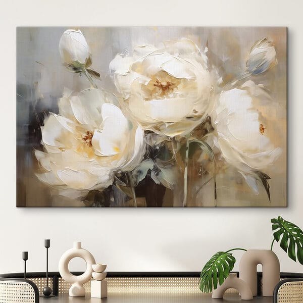 Malerei von weißen Blumen Malerei von weißen Blumen