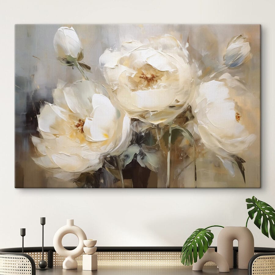 Malerei von weißen Blumen