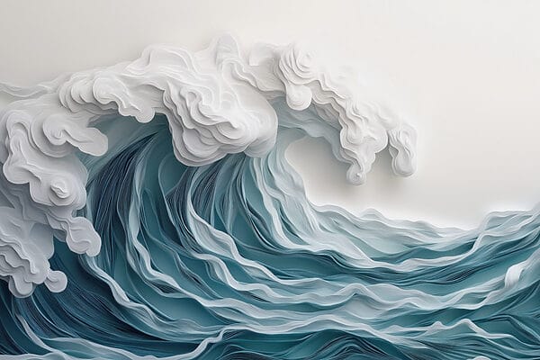 Papierausschnitt einer Welle Papierausschnitt einer Welle