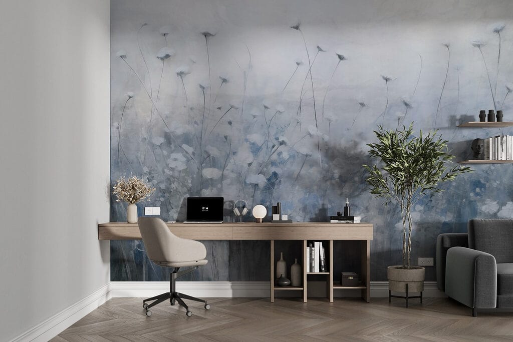 Painting of flowers in a field