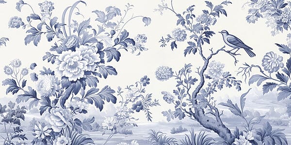 Blaues und weißes Blumenmuster Blaues und weißes Blumenmuster
