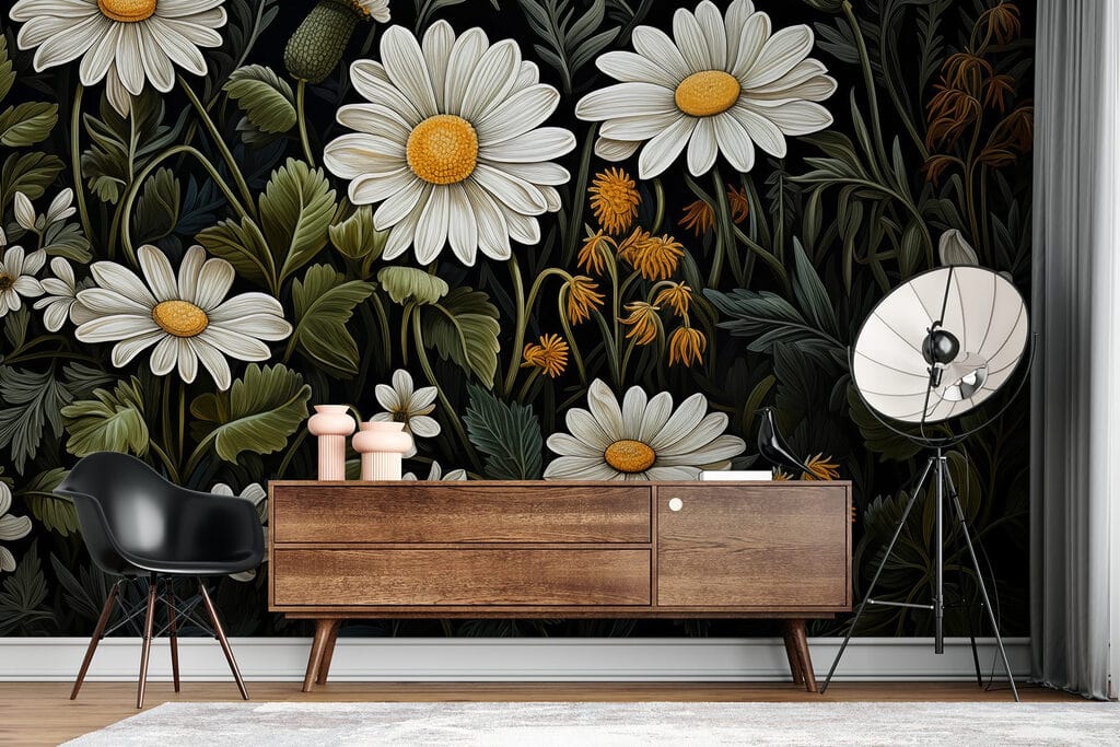 Painting of flowers and leaves