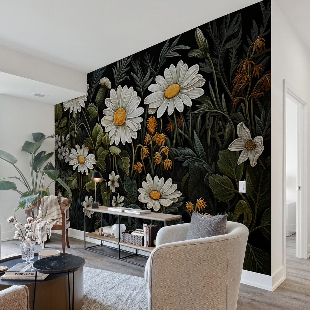 Painting of flowers and leaves