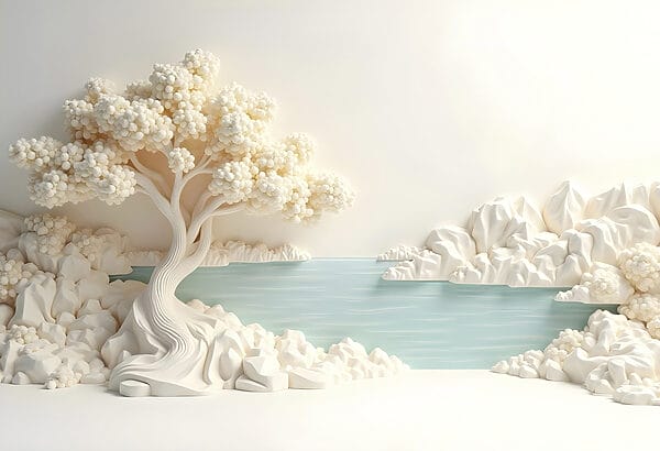 Weißer Baum und Wasser Weißer Baum und Wasser