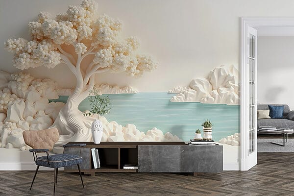 Weißer Baum und Wasser Weißer Baum und Wasser