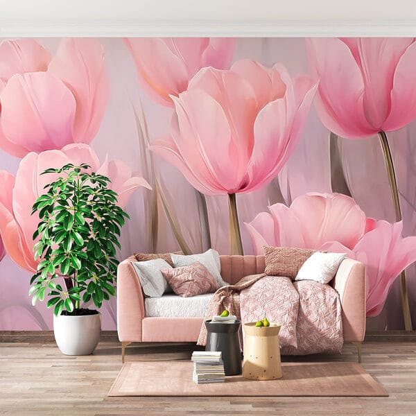 Gruppe von rosa Blumen Gruppe von rosa Blumen
