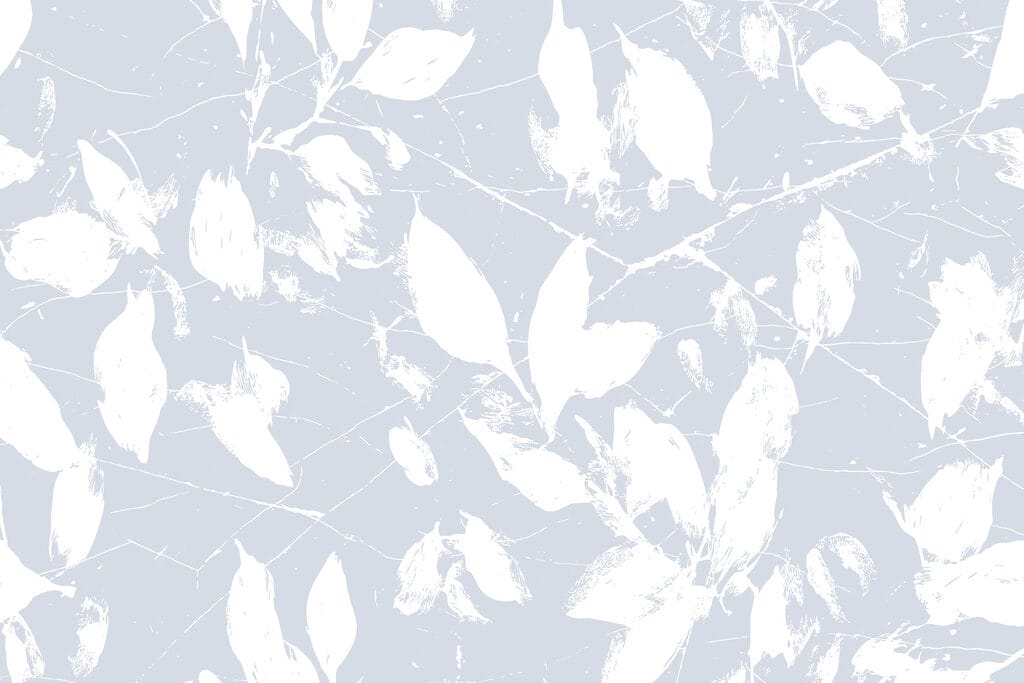 Weiße Blätter auf blauem Hintergrund Weiße Blätter auf blauem Hintergrund