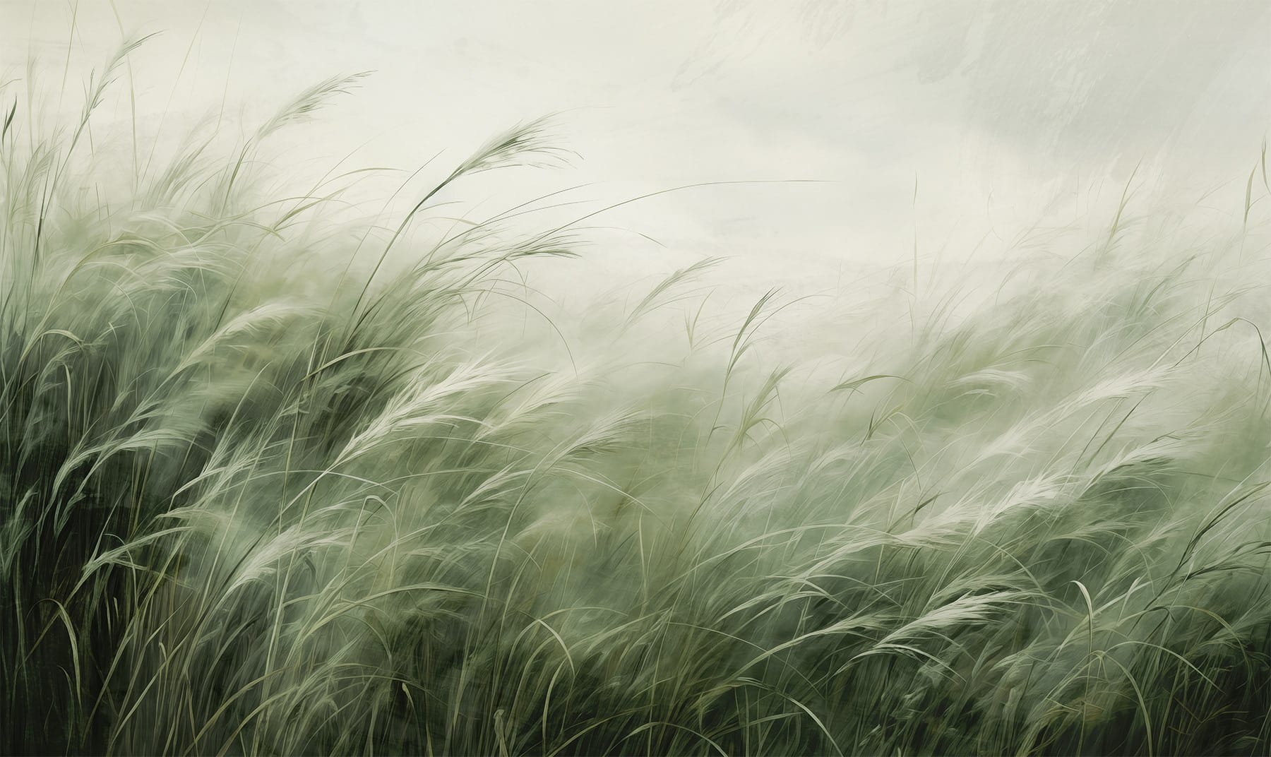 Field of grass with white clouds