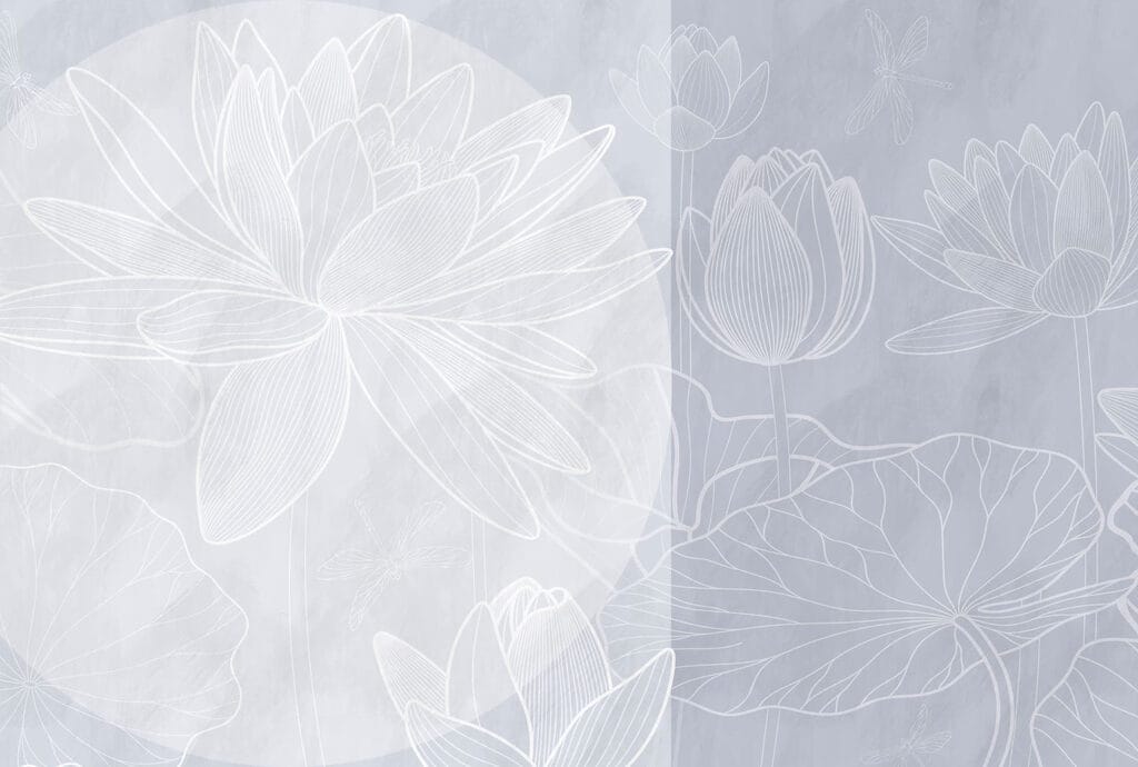 Weiße Blumenzeichnung auf grauem Hintergrund Weiße Blumenzeichnung auf grauem Hintergrund