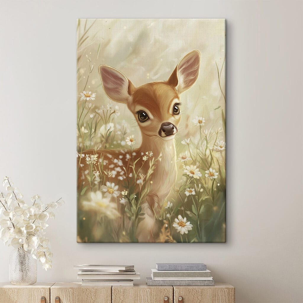 Baby deer in a field of flowers Baby deer in a field of flowers