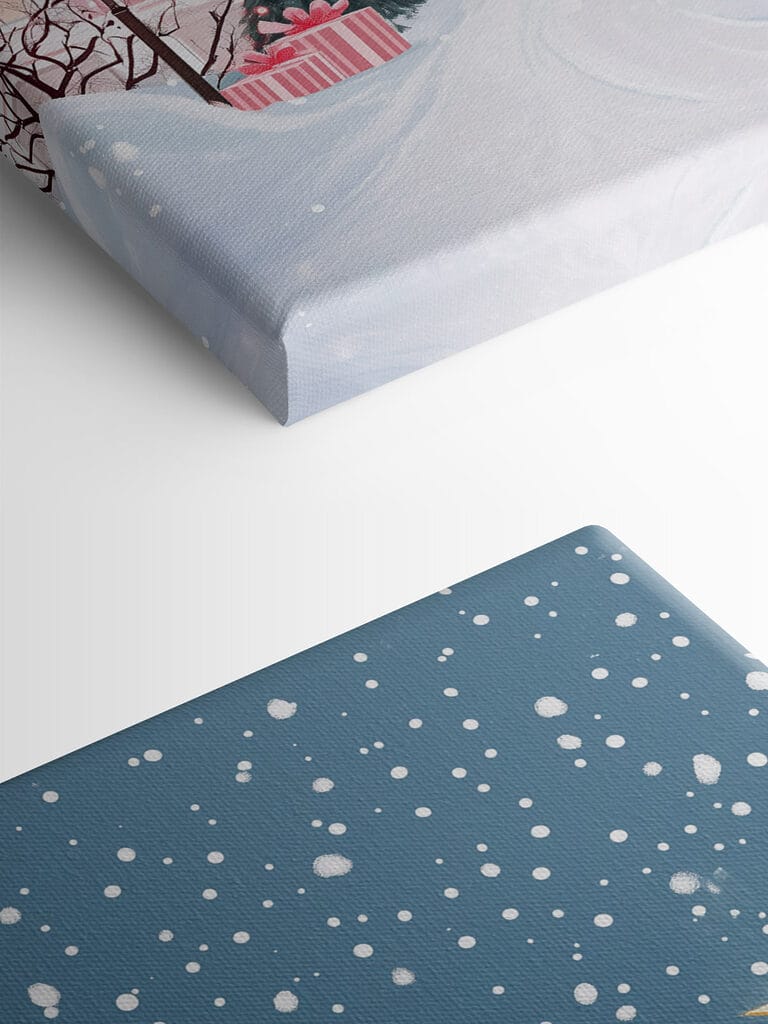 Christmas tree in front of a pink house