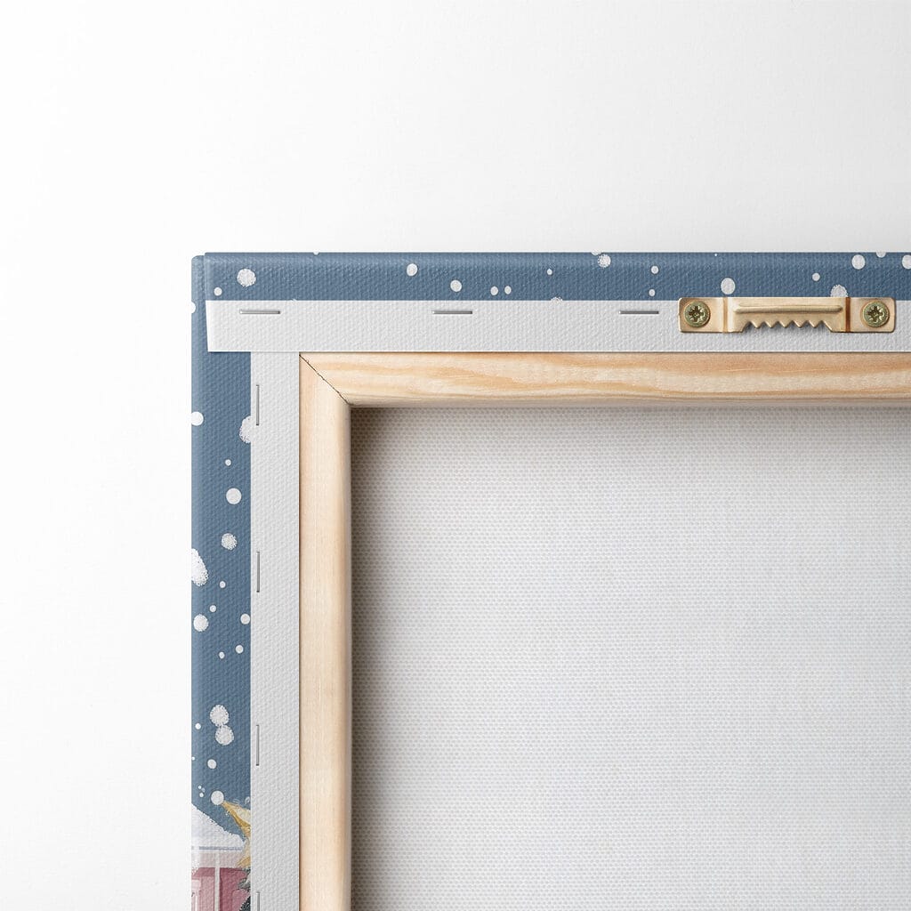 Christmas tree in front of a pink house