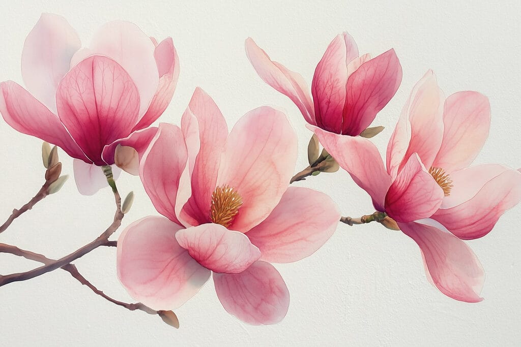 Gruppe von rosa Blumen Gruppe von rosa Blumen
