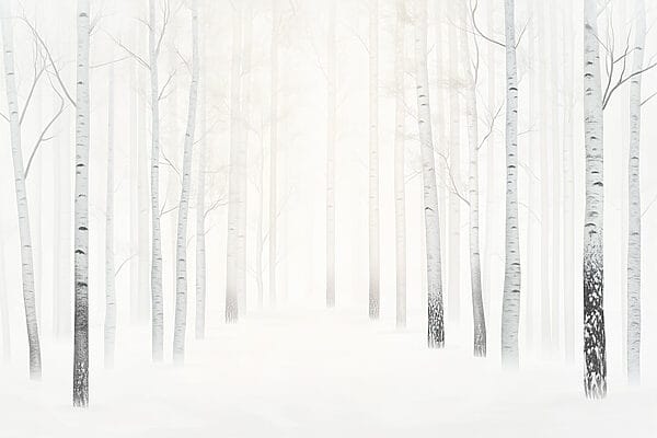 Gruppe von Bäumen in einem verschneiten Wald Gruppe von Bäumen in einem verschneiten Wald