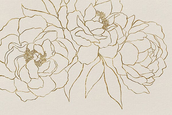 Zeichnung von Blumen auf einer weißen Fläche Zeichnung von Blumen auf einer weißen Fläche
