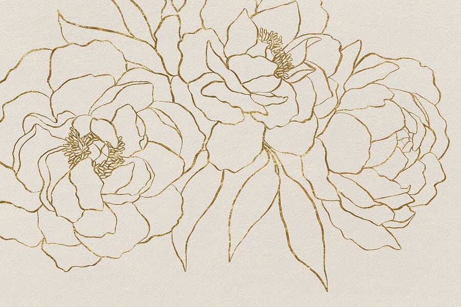 Zeichnung von Blumen auf einer weißen Fläche