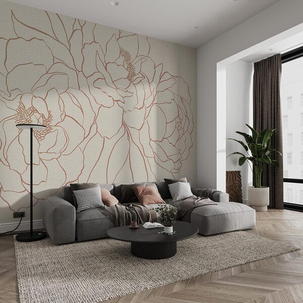 Drawing of flowers on a white surface