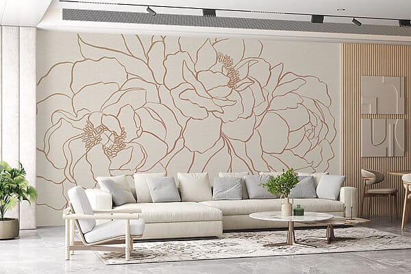 Drawing of flowers on a white surface