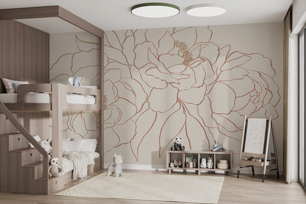 Drawing of flowers on a white surface
