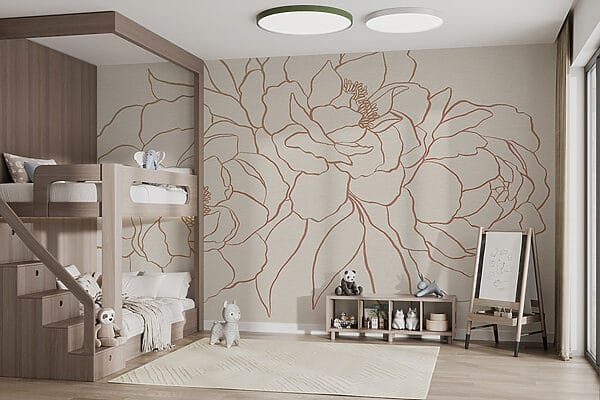 Drawing of flowers on a white surface