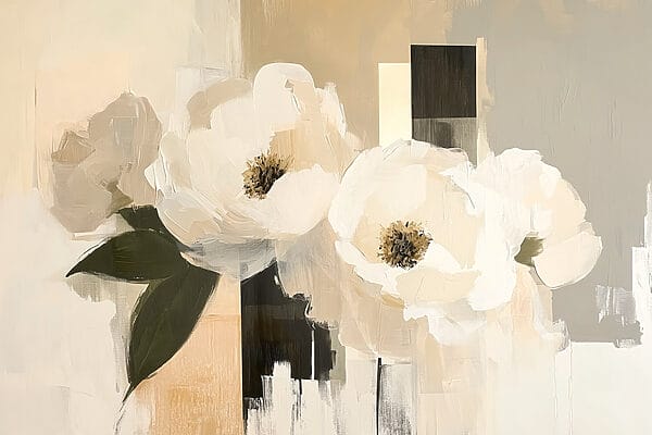 Malerei von weißen Blumen Malerei von weißen Blumen