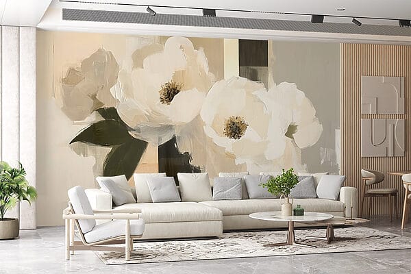Malerei von weißen Blumen Malerei von weißen Blumen