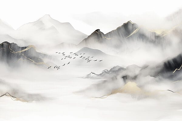 Vögel fliegen in den Wolken Vögel fliegen in den Wolken