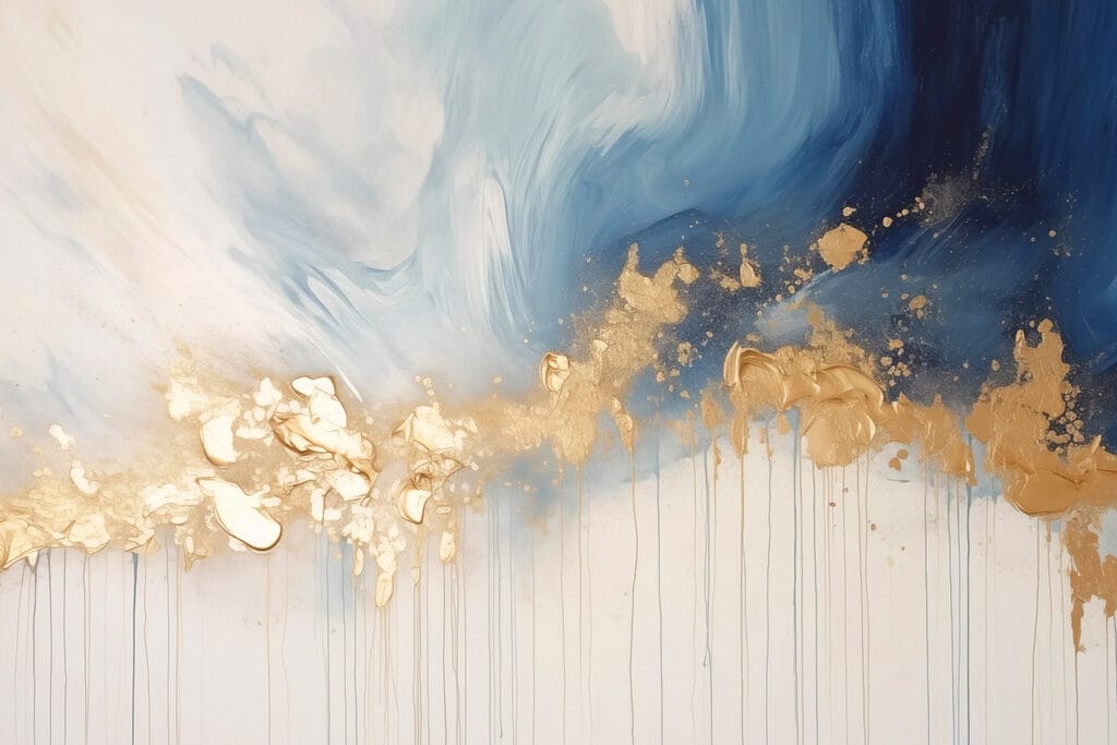 Abstract waves of blue and cream