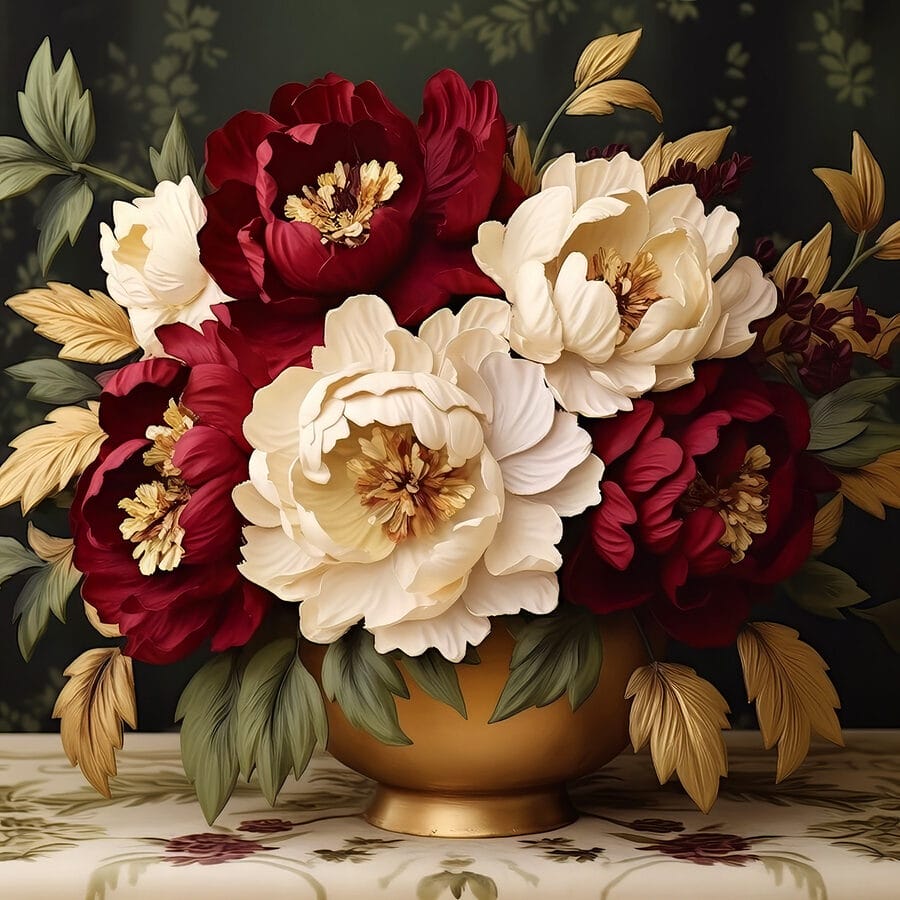 Vase of flowers on a table Vase of flowers on a table