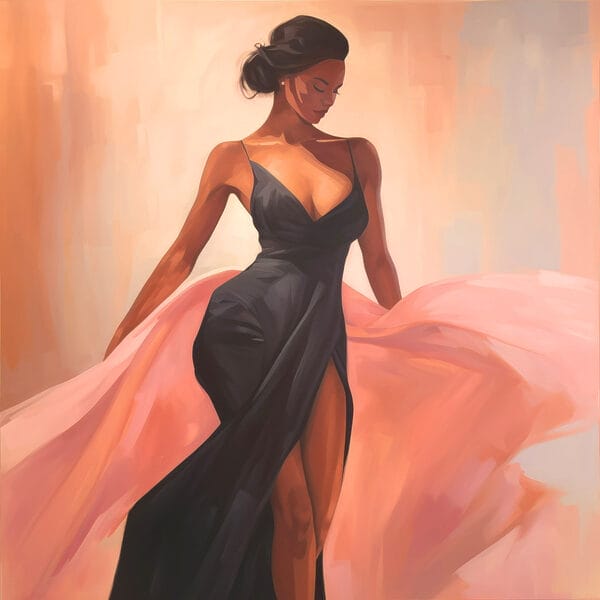 Frau im schwarzen Kleid Frau im schwarzen Kleid