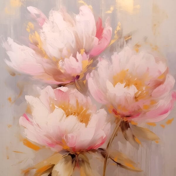 Gemälde mit rosa Blumen Gemälde mit rosa Blumen