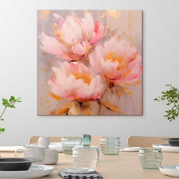 Gemälde mit rosa Blumen Gemälde mit rosa Blumen