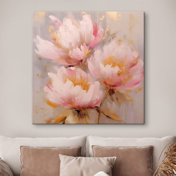 Gemälde mit rosa Blumen Gemälde mit rosa Blumen