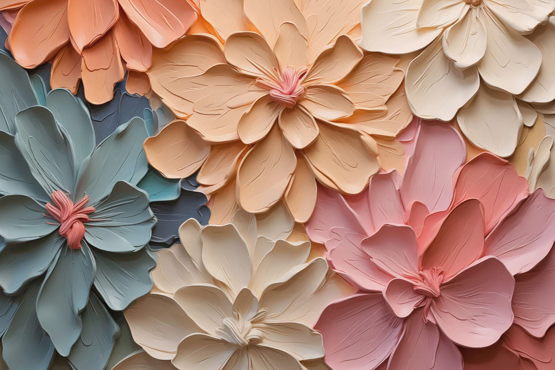 Group of flowers made of paper Group of flowers made of paper
