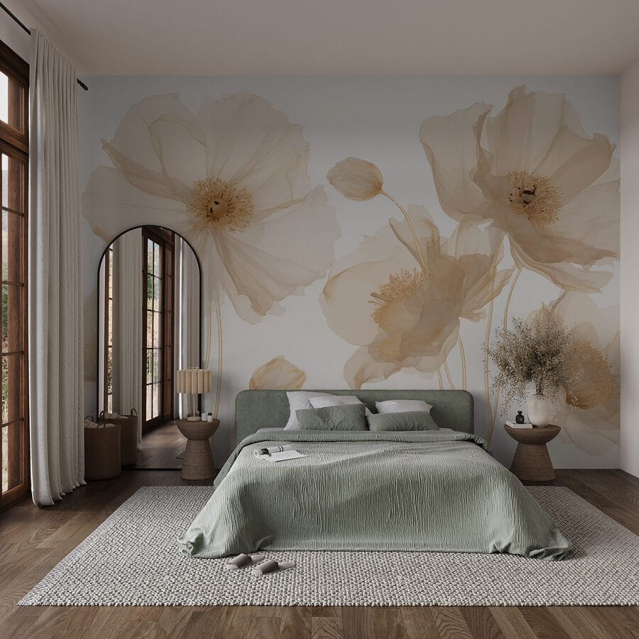 Gruppe von Blumen mit Stängeln