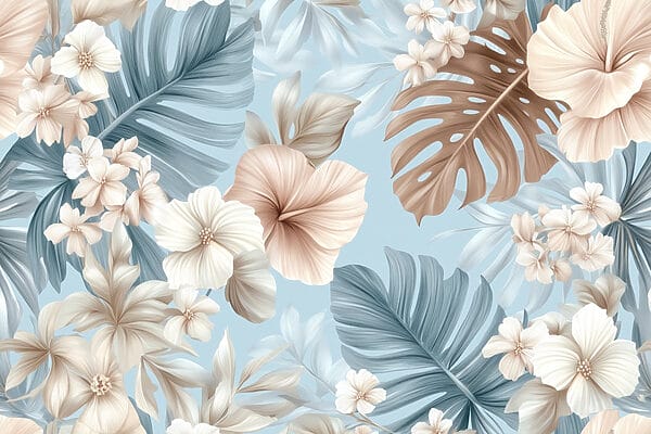 Florales Muster mit weißen und braunen Blumen Florales Muster mit weißen und braunen Blumen