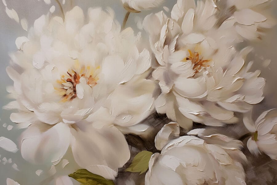 Malerei von weißen Blumen Malerei von weißen Blumen