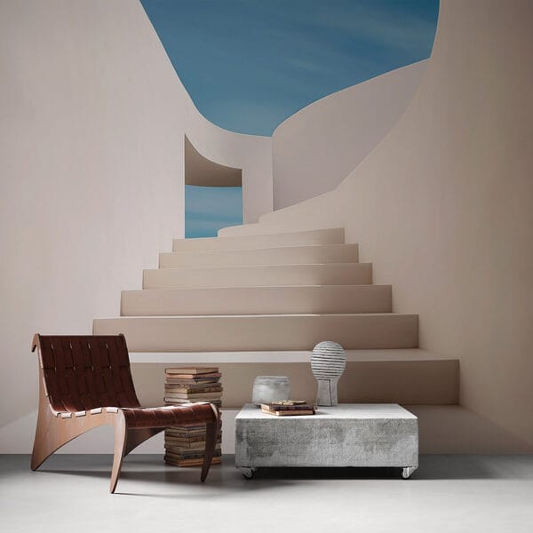 Weiße Treppe mit blauem Himmel Weiße Treppe mit blauem Himmel