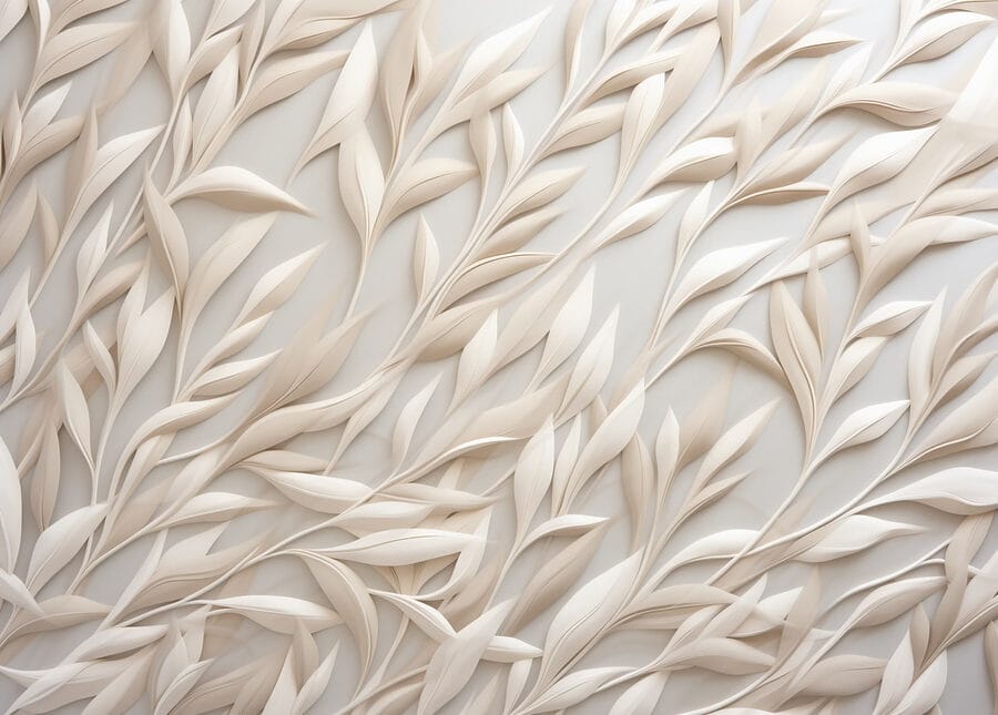White leaves on a white surface White leaves on a white surface