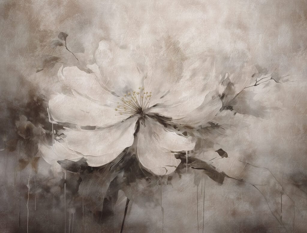 Painting of a white flower