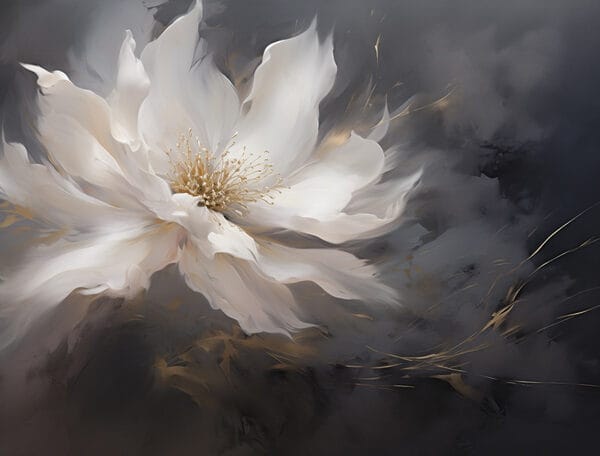 Delicate flower against a dark background