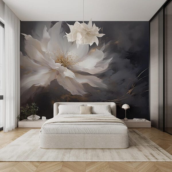 Delicate flower against a dark background