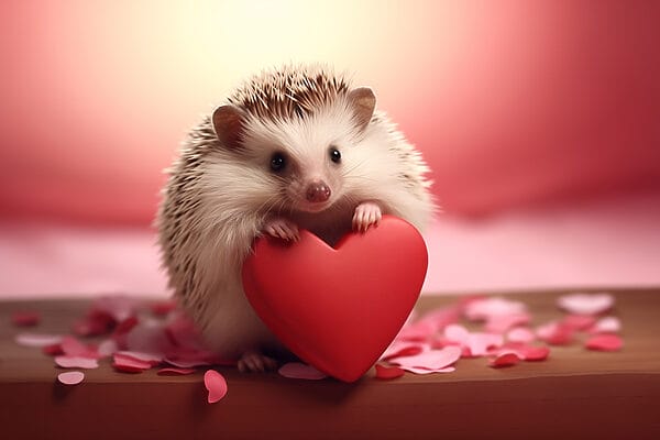 Igel hält ein Herz Igel hält ein Herz