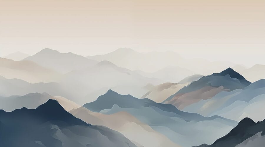 Bergkette mit Nebel