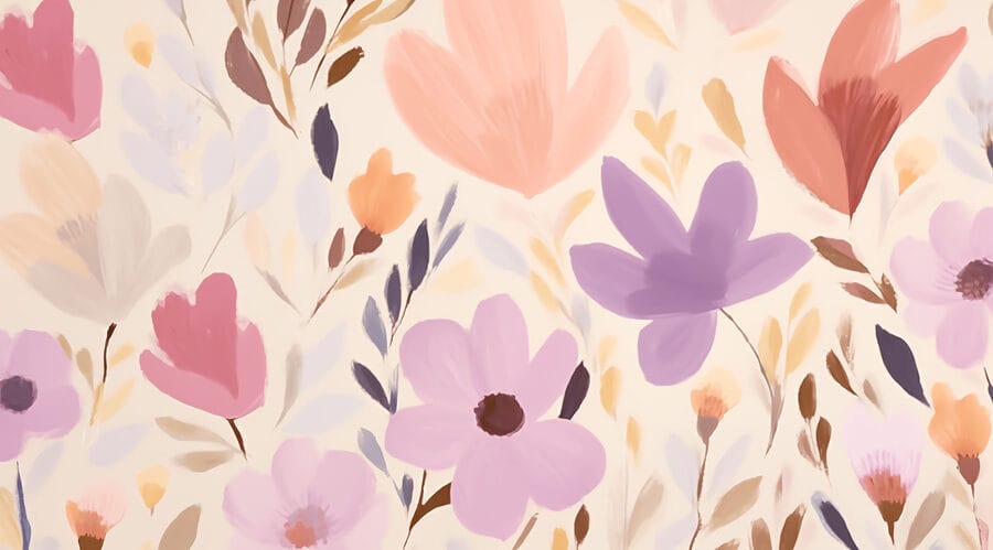 Malerei von Blumen und Blättern