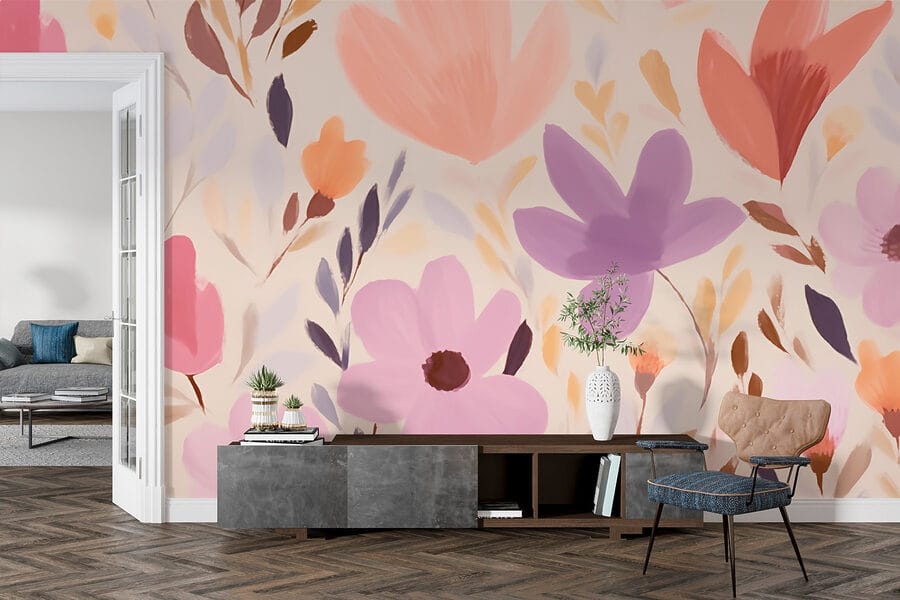 Malerei von Blumen und Blättern