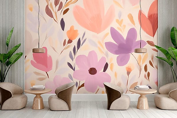Malerei von Blumen und Blättern Malerei von Blumen und Blättern