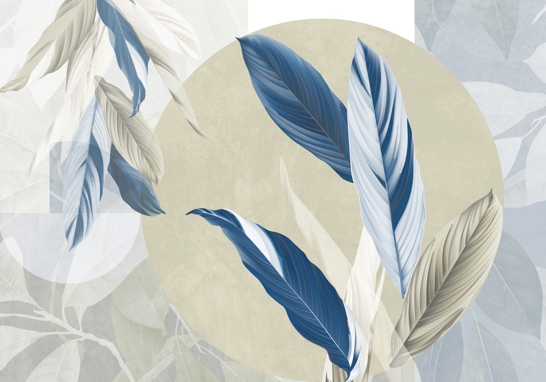 Serene leaves in calming hues Serene leaves in calming hues