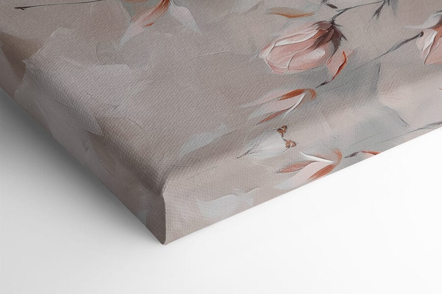 Gemälde mit rosa Blumen