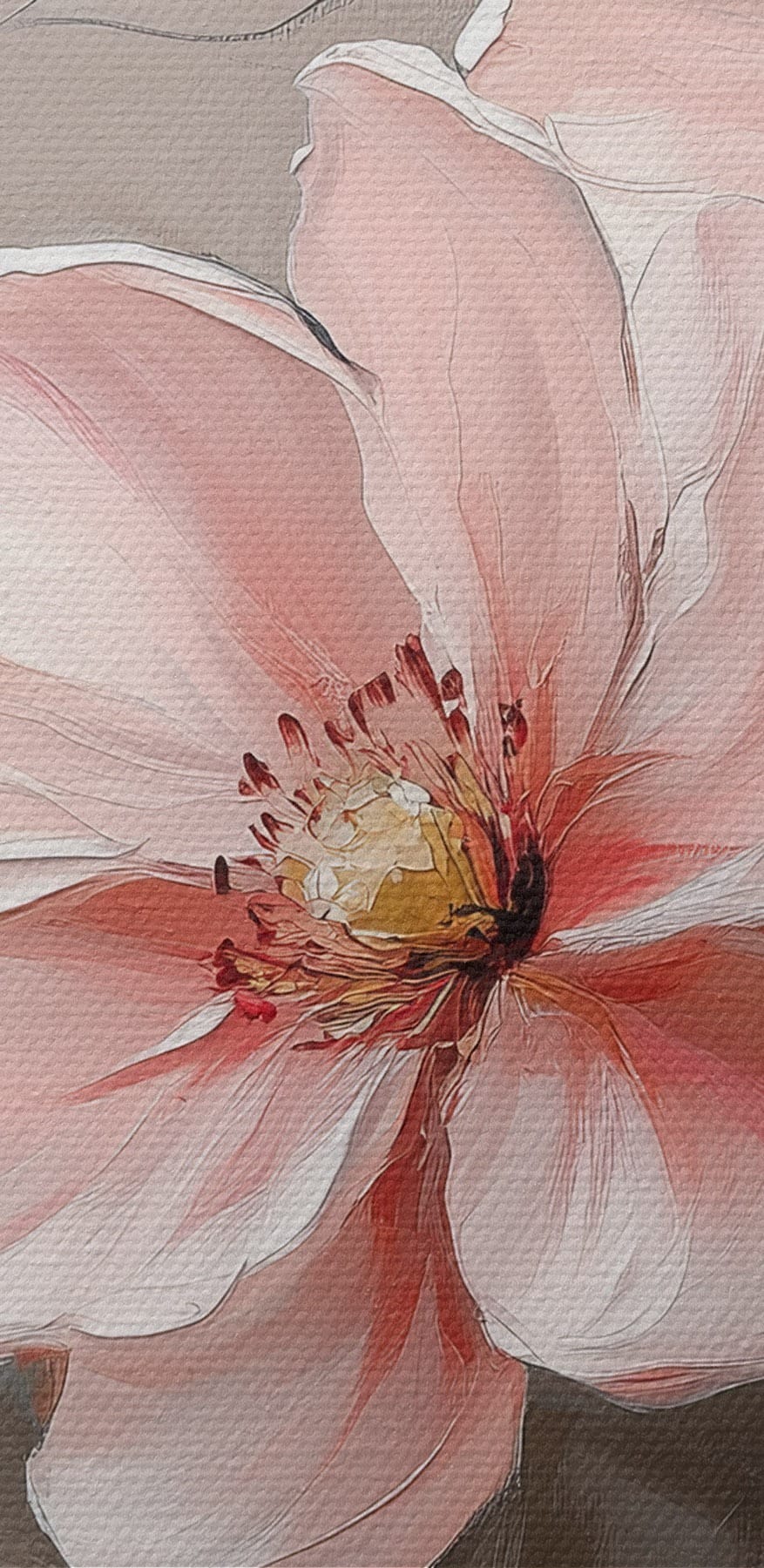 Gemälde mit rosa Blumen